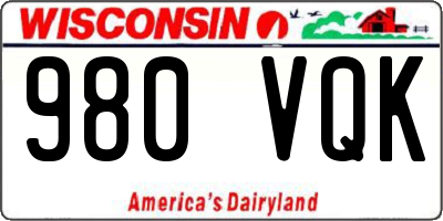 WI license plate 980VQK