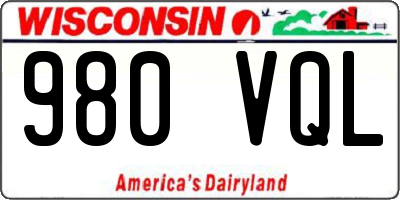 WI license plate 980VQL