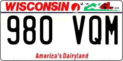 WI license plate 980VQM