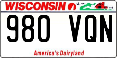 WI license plate 980VQN