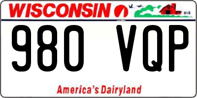 WI license plate 980VQP