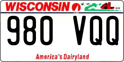 WI license plate 980VQQ