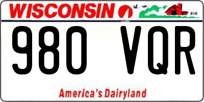 WI license plate 980VQR