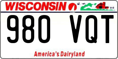 WI license plate 980VQT