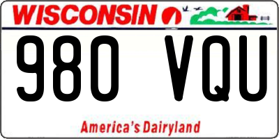 WI license plate 980VQU