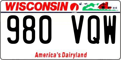 WI license plate 980VQW
