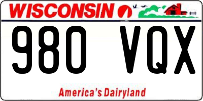 WI license plate 980VQX