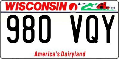 WI license plate 980VQY