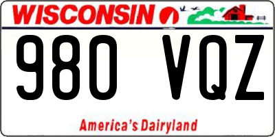 WI license plate 980VQZ