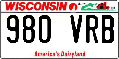 WI license plate 980VRB