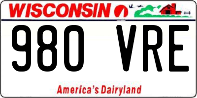 WI license plate 980VRE