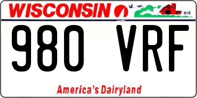 WI license plate 980VRF