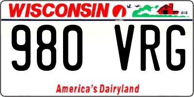 WI license plate 980VRG