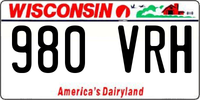 WI license plate 980VRH