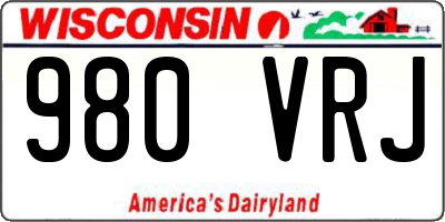 WI license plate 980VRJ