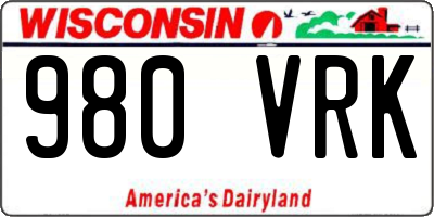 WI license plate 980VRK