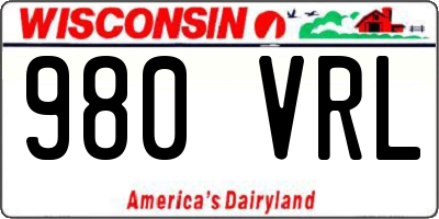 WI license plate 980VRL