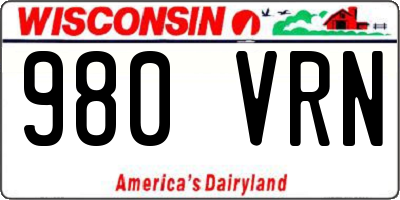 WI license plate 980VRN