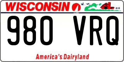 WI license plate 980VRQ