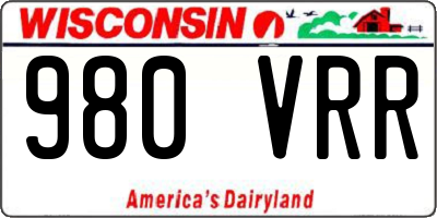 WI license plate 980VRR