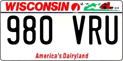 WI license plate 980VRU