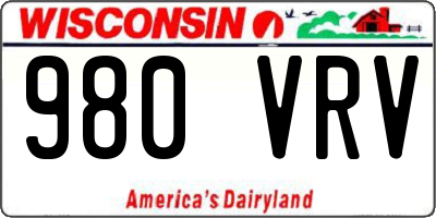 WI license plate 980VRV