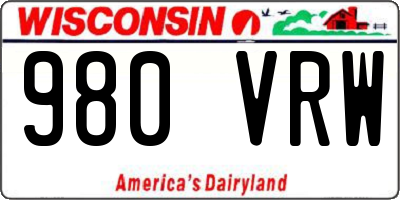 WI license plate 980VRW