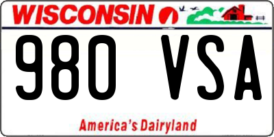 WI license plate 980VSA
