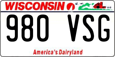 WI license plate 980VSG