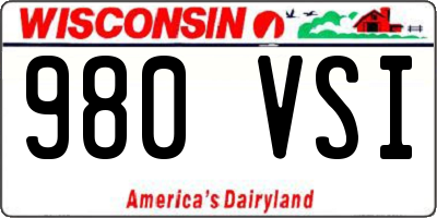 WI license plate 980VSI