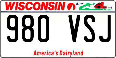 WI license plate 980VSJ