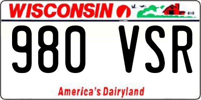 WI license plate 980VSR