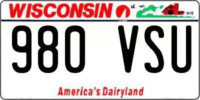 WI license plate 980VSU