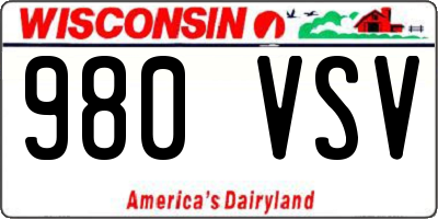 WI license plate 980VSV