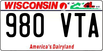 WI license plate 980VTA