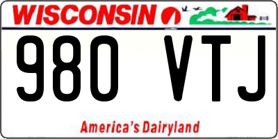 WI license plate 980VTJ