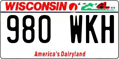 WI license plate 980WKH