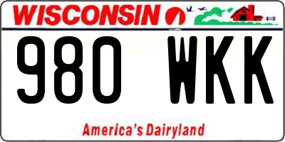 WI license plate 980WKK