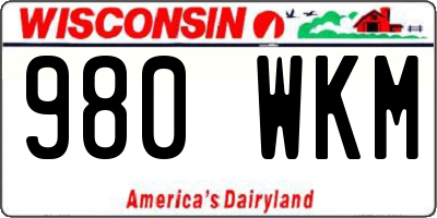 WI license plate 980WKM