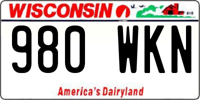 WI license plate 980WKN