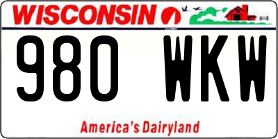 WI license plate 980WKW