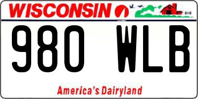 WI license plate 980WLB