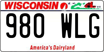WI license plate 980WLG