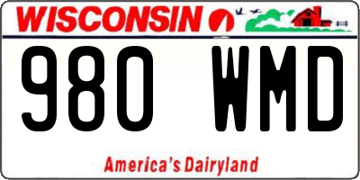 WI license plate 980WMD