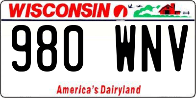 WI license plate 980WNV