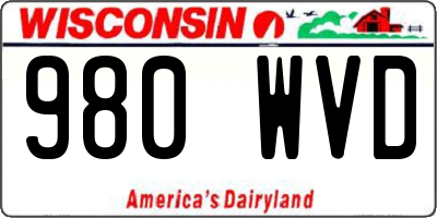 WI license plate 980WVD