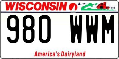 WI license plate 980WWM