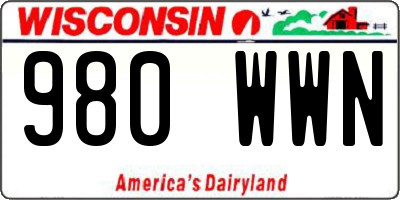 WI license plate 980WWN