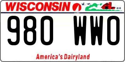 WI license plate 980WWO