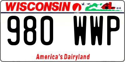 WI license plate 980WWP